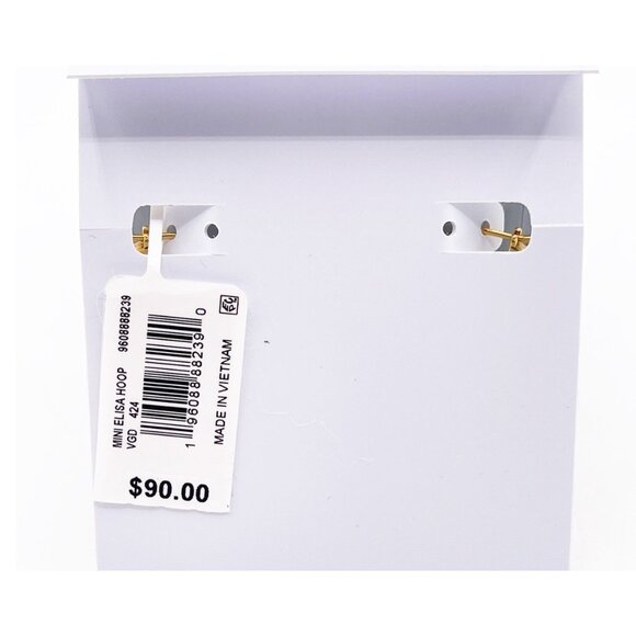 New Kendra Scott Mini Elisa Hoop Earrings In Vintage Gold Blue Mix Gift For Her - Picture 3 of 6